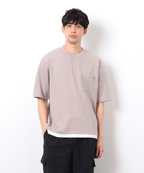 COMME CA ISM(コムサイズム)の「半袖 フェイクレイヤード クルーネックTシャツ(Tシャツ/カットソー・メンズ・ベージュ/ホワイト/サックスブルー/ブラック・X-LARGE/LARGE/MEDIUM)」の14枚目の写真