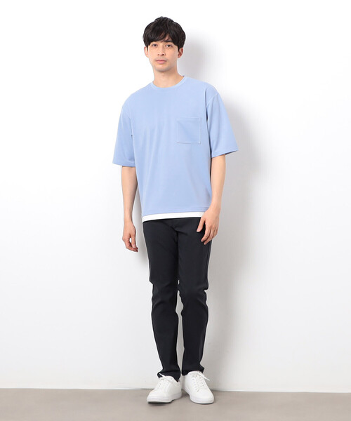 COMME CA ISM(コムサイズム)の「半袖 フェイクレイヤード クルーネックTシャツ(Tシャツ/カットソー・メンズ・ベージュ/ホワイト/サックスブルー/ブラック・X-LARGE/LARGE/MEDIUM)」の15枚目の写真