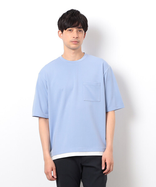 COMME CA ISM(コムサイズム)の「半袖 フェイクレイヤード クルーネックTシャツ(Tシャツ/カットソー・メンズ・ベージュ/ホワイト/サックスブルー/ブラック・X-LARGE/LARGE/MEDIUM)」の16枚目の写真