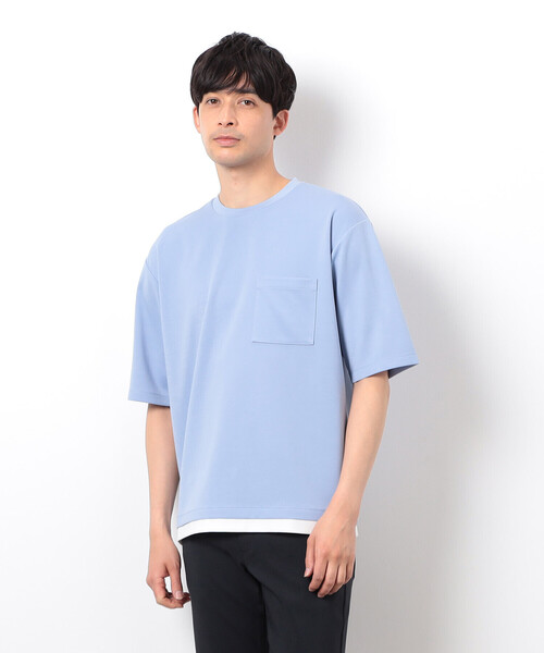 COMME CA ISM(コムサイズム)の「半袖 フェイクレイヤード クルーネックTシャツ(Tシャツ/カットソー・メンズ・ベージュ/ホワイト/サックスブルー/ブラック・X-LARGE/LARGE/MEDIUM)」の17枚目の写真