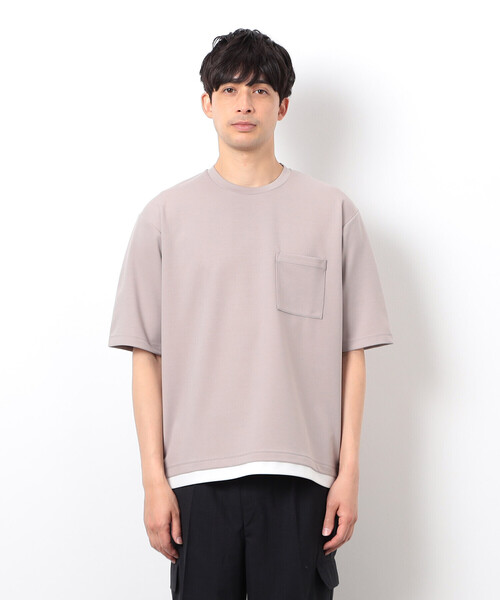 COMME CA ISM(コムサイズム)の「半袖 フェイクレイヤード クルーネックTシャツ(Tシャツ/カットソー・メンズ・ベージュ/ホワイト/サックスブルー/ブラック・X-LARGE/LARGE/MEDIUM)」の18枚目の写真