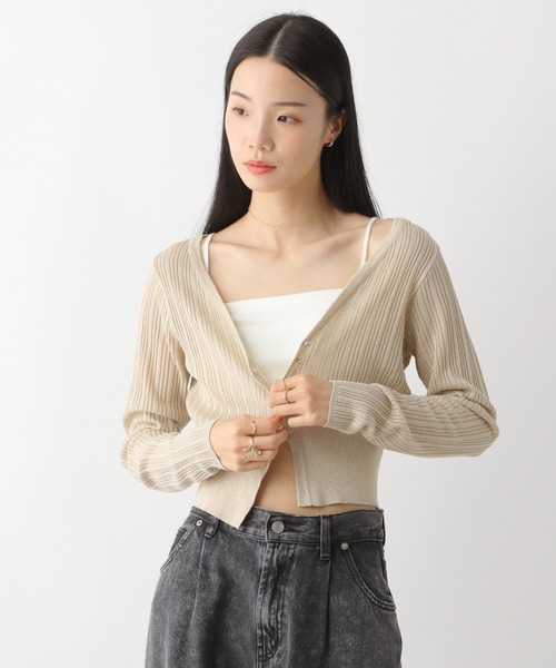 Heather（ヘザー）の「ショートカップ付きリブキャミ2　452630（キャミソール・レディース・ブラック/ホワイト・S/M）」の5枚目の写真