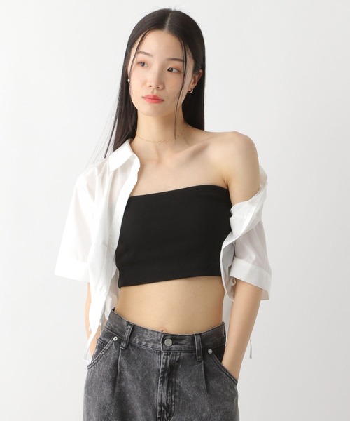 Heather（ヘザー）の「ショートカップ付きリブキャミ2　452630（キャミソール・レディース・ブラック/ホワイト・S/M）」の8枚目の写真