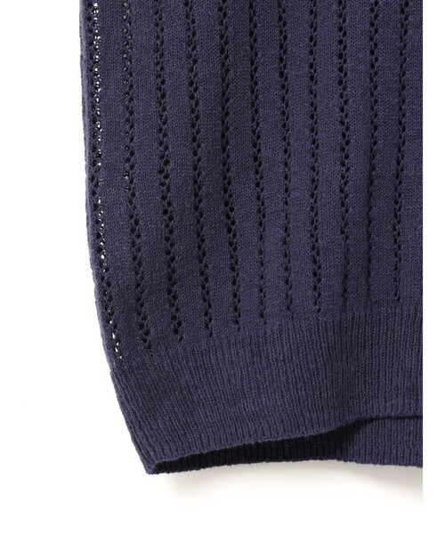 MidiUmi（ミディウミ）の「MidiUmi 模様編みニットポロ（ニット/セーター・レディース・ネイビー/ライトグレー/アイボリー・FREE）」の7枚目の写真
