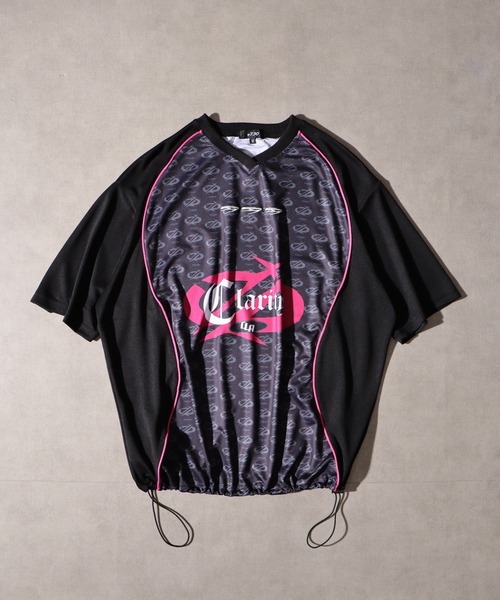 RE730(アールイーセブンサーティー)の「Sporty short-sleeved game shirt / スポーティーな半袖ゲームシャツ unisex(Tシャツ/カットソー・メンズ・ブラック/チャコール/ホワイト・M/L)」の1枚目の写真