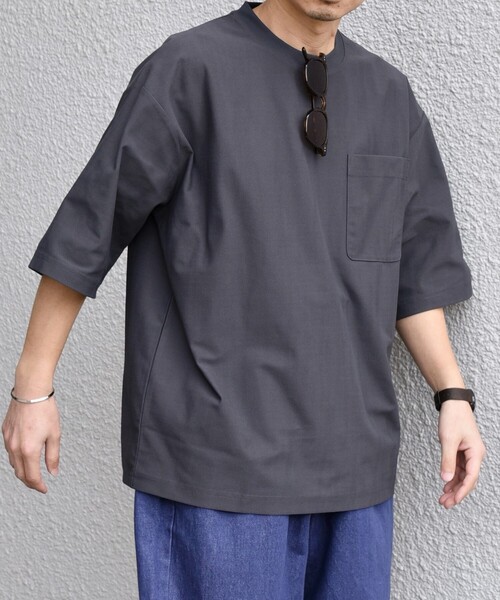 SHIPS any(シップス エニィ)の「SHIPS any: SOLOTEX(R) バックピケ リラックス ポケット Tシャツ◇(Tシャツ/カットソー・メンズ・ダークグレー/ブラック/ホワイト・MEDIUM/LARGE/X-LARGE)」の3枚目の写真
