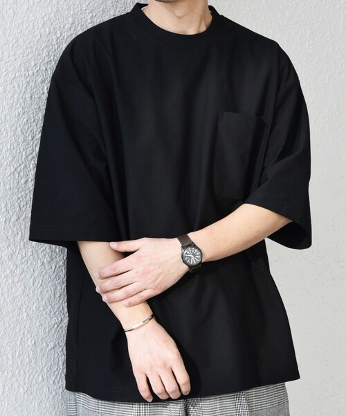 SHIPS any(シップス エニィ)の「SHIPS any: SOLOTEX(R) バックピケ リラックス ポケット Tシャツ◇(Tシャツ/カットソー・メンズ・ダークグレー/ブラック/ホワイト・MEDIUM/LARGE/X-LARGE)」の2枚目の写真