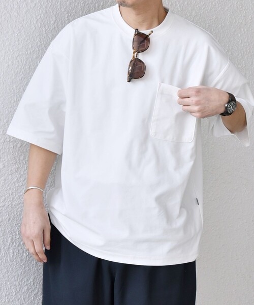 SHIPS any(シップス エニィ)の「SHIPS any: SOLOTEX(R) バックピケ リラックス ポケット Tシャツ◇(Tシャツ/カットソー・メンズ・ダークグレー/ブラック/ホワイト・MEDIUM/LARGE/X-LARGE)」の6枚目の写真