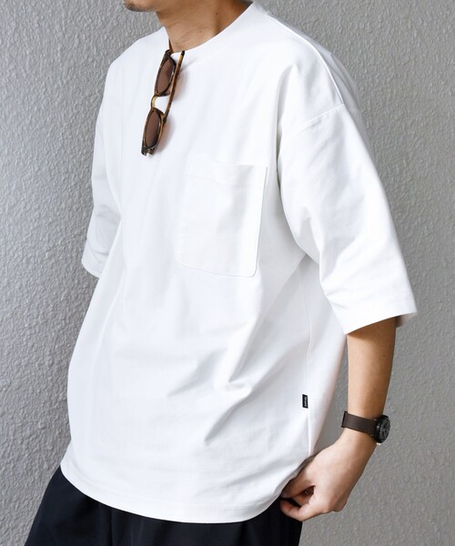 SHIPS any(シップス エニィ)の「SHIPS any: SOLOTEX(R) バックピケ リラックス ポケット Tシャツ◇(Tシャツ/カットソー・メンズ・ダークグレー/ブラック/ホワイト・MEDIUM/LARGE/X-LARGE)」の7枚目の写真