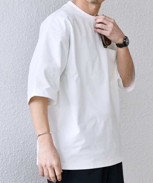 SHIPS any(シップス エニィ)の「SHIPS any: SOLOTEX(R) バックピケ リラックス ポケット Tシャツ◇(Tシャツ/カットソー・メンズ・ダークグレー/ブラック/ホワイト・MEDIUM/LARGE/X-LARGE)」の8枚目の写真