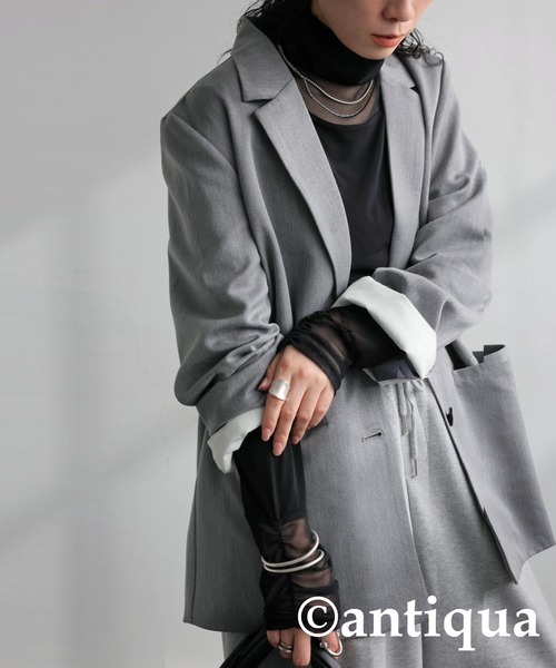 antiqua(アンティカ)の「シアーポイントギャザートップス(Tシャツ/カットソー・レディース・ブラック/ホワイト・ONESIZE)」の10枚目の写真