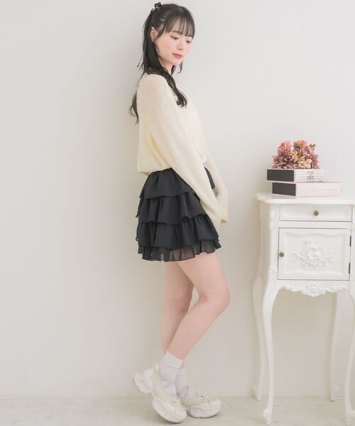 ems excite（エムズエキサイト）の「ドロストスカシ編みNTPO（ニット/セーター・レディース・ピンク/イエロー/ナチュラル・FREE）」の8枚目の写真