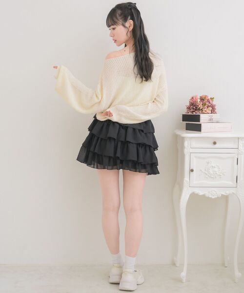 ems excite（エムズエキサイト）の「ドロストスカシ編みNTPO（ニット/セーター・レディース・ピンク/イエロー/ナチュラル・FREE）」の10枚目の写真