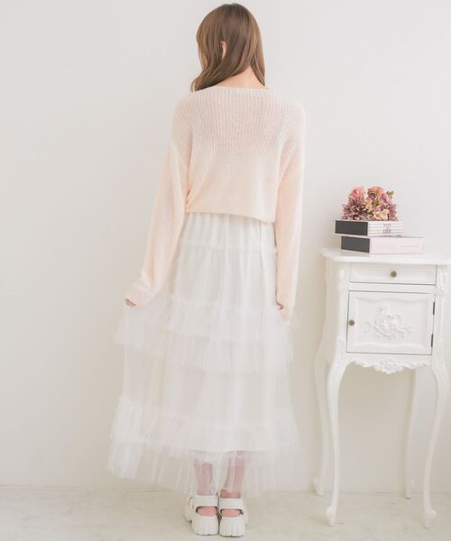 ems excite（エムズエキサイト）の「ドロストスカシ編みNTPO（ニット/セーター・レディース・ピンク/イエロー/ナチュラル・FREE）」の20枚目の写真