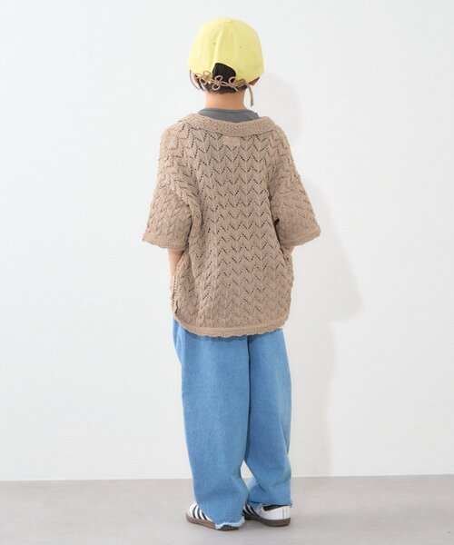 CIAOPANIC TYPY（チャオパニックティピー）の「【KIDS】【GOOD HOLIDAY】透かし編み開襟シャツ（シャツ/ブラウス・キッズ・ベージュ/ブラック/オフホワイト・XX-LARGE/X-LARGE/MEDIUM）」の20枚目の写真