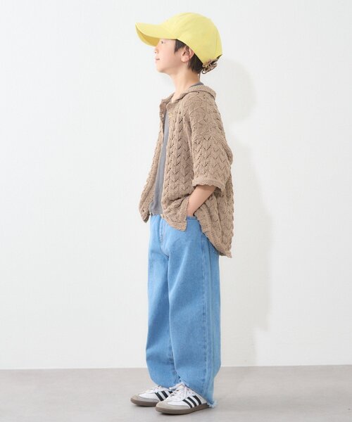 CIAOPANIC TYPY（チャオパニックティピー）の「【KIDS】【GOOD HOLIDAY】透かし編み開襟シャツ（シャツ/ブラウス・キッズ・ベージュ/ブラック/オフホワイト・XX-LARGE/X-LARGE/MEDIUM）」の21枚目の写真