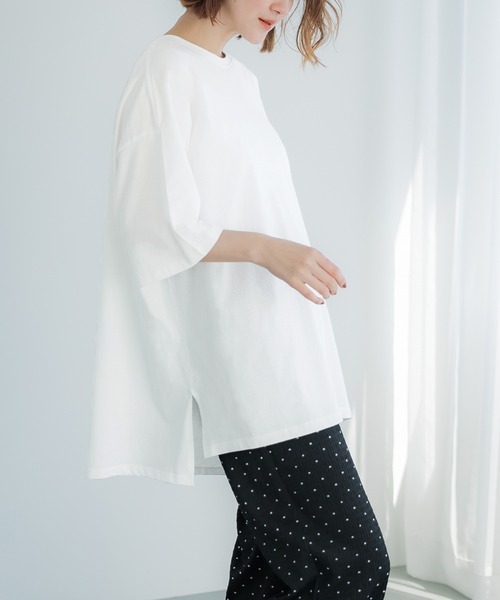 coca(coca)(コカ)の「【WEB限定セール】オーバーサイズTシャツ(Tシャツ/カットソー・レディース・ブラック/グレイッシュベージュ/その他1/ホワイト・S/M/L)」の8枚目の写真