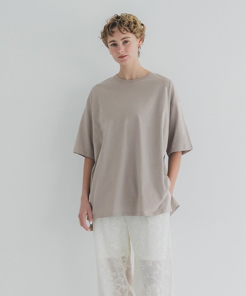 coca(coca)(コカ)の「【WEB限定セール】オーバーサイズTシャツ(Tシャツ/カットソー・レディース・ブラック/グレイッシュベージュ/その他1/ホワイト・S/M/L)」の13枚目の写真