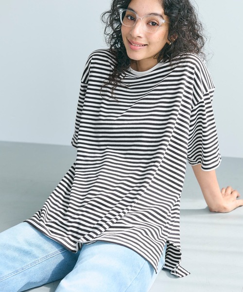 coca(coca)(コカ)の「【WEB限定セール】オーバーサイズTシャツ(Tシャツ/カットソー・レディース・ブラック/グレイッシュベージュ/その他1/ホワイト・S/M/L)」の21枚目の写真
