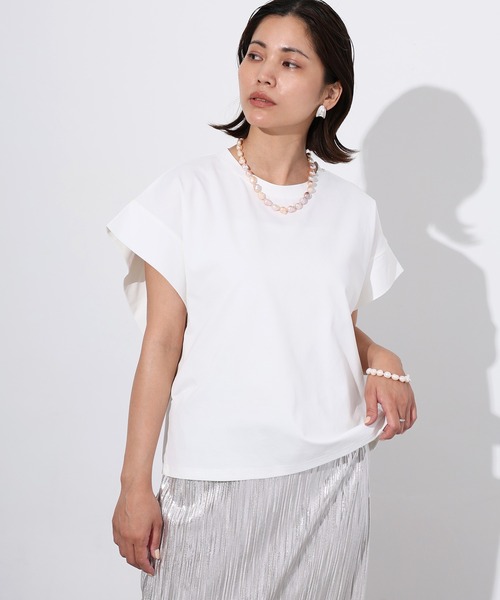 セール】肩タックフレンチスリーブトップス（Tシャツ/カットソー