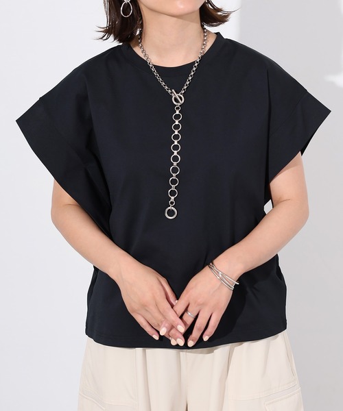 Floran（フローラン）の「肩タックフレンチスリーブトップス（Tシャツ/カットソー・レディース・ブラック/グレー/オフホワイト・MEDIUM）」の20枚目の写真