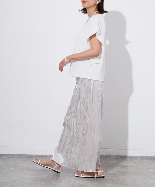 Floran（フローラン）の「肩タックフレンチスリーブトップス（Tシャツ/カットソー・レディース・ブラック/グレー/オフホワイト・MEDIUM）」の17枚目の写真