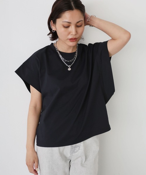 Floran（フローラン）の「肩タックフレンチスリーブトップス（Tシャツ/カットソー・レディース・ブラック/グレー/オフホワイト・MEDIUM）」の4枚目の写真