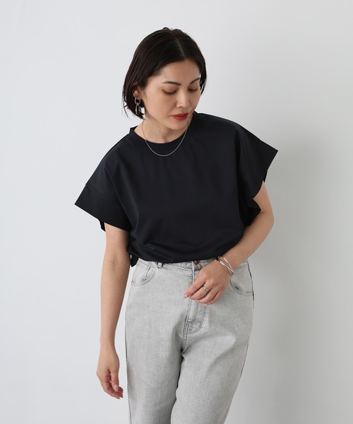 Floran（フローラン）の「肩タックフレンチスリーブトップス（Tシャツ/カットソー・レディース・ブラック/グレー/オフホワイト・MEDIUM）」の12枚目の写真