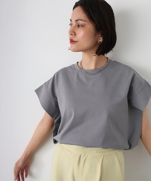 pleats please フレンチスリーブ トップス セール】肩タックフレンチスリーブトップス（Tシャツ/カットソー
