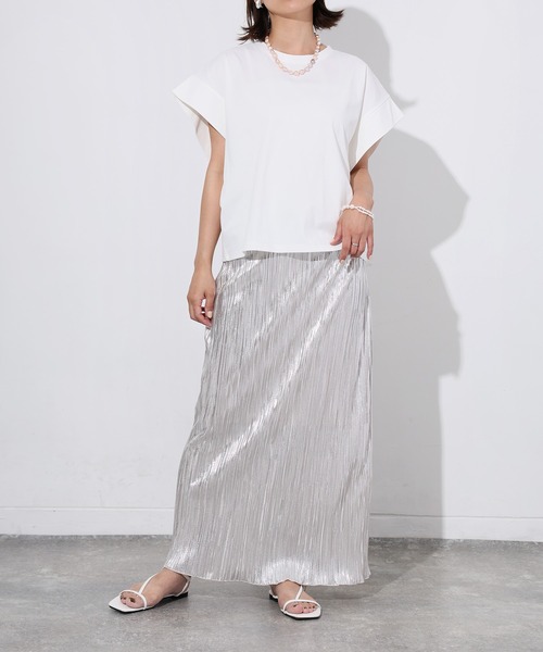 Floran（フローラン）の「肩タックフレンチスリーブトップス（Tシャツ/カットソー・レディース・ブラック/グレー/オフホワイト・MEDIUM）」の14枚目の写真