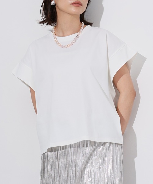 Floran（フローラン）の「肩タックフレンチスリーブトップス（Tシャツ/カットソー・レディース・ブラック/グレー/オフホワイト・MEDIUM）」の16枚目の写真