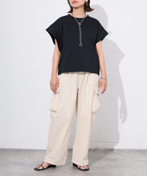 【専用】✨PLEATS PLEASE フレンチスリーブ トップス バイカラー L 専用】✨PLEATS PLEASE フレンチスリーブ トップス バイカラー L