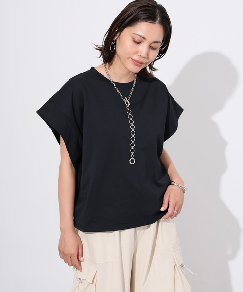 Floran（フローラン）の「肩タックフレンチスリーブトップス（Tシャツ/カットソー・レディース・ブラック/グレー/オフホワイト・MEDIUM）」の21枚目の写真