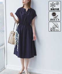 【WEB限定】【UVカット・接触冷感・イージーケア】スキッパーシャツワンピース
