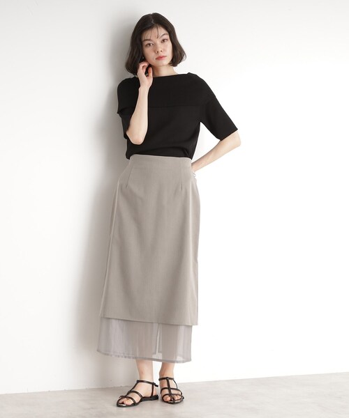 THE SHOP TK (ザ ショップ ティーケー )の「裾シアーナロースカート【洗える】(スカート・レディース・ブラック/チャコールグレー・12/13)」の10枚目の写真