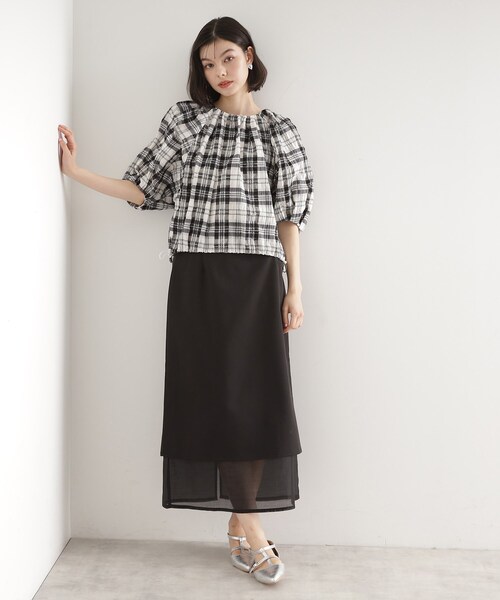 THE SHOP TK (ザ ショップ ティーケー )の「裾シアーナロースカート【洗える】(スカート・レディース・ブラック/チャコールグレー・12/13)」の15枚目の写真