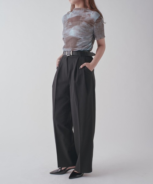 Lui's（ルイス）の「プリーツシアートップス（Tシャツ/カットソー・レディース・ライトグレー/チャコールグレー/ブルー・FREE）」の19枚目の写真