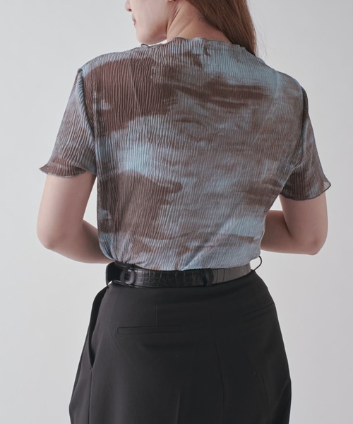 Lui's（ルイス）の「プリーツシアートップス（Tシャツ/カットソー・レディース・ライトグレー/チャコールグレー/ブルー・FREE）」の16枚目の写真