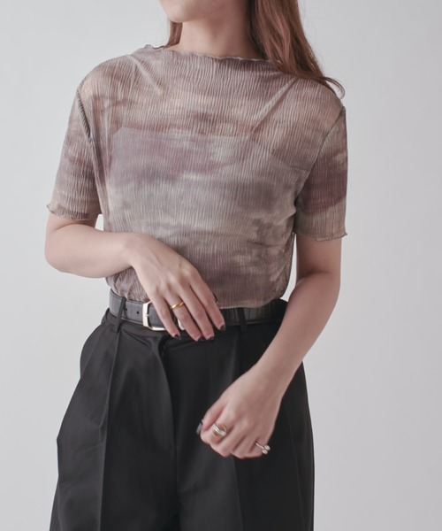 Lui's（ルイス）の「プリーツシアートップス（Tシャツ/カットソー・レディース・ライトグレー/チャコールグレー/ブルー・FREE）」の19枚目の写真