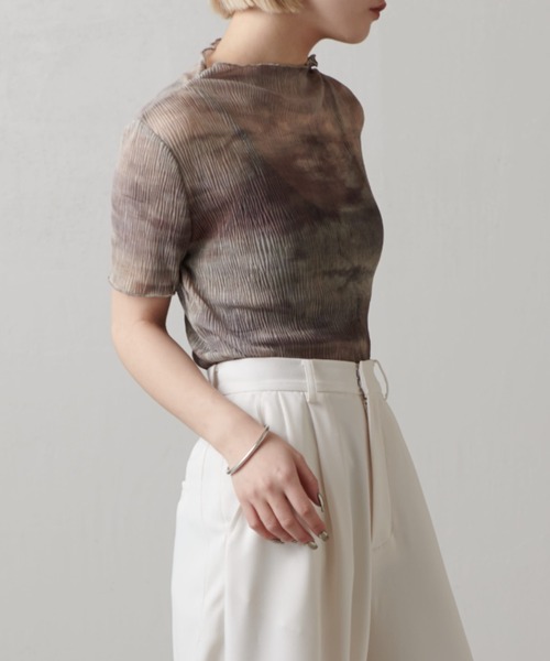 Lui's（ルイス）の「プリーツシアートップス（Tシャツ/カットソー・レディース・ライトグレー/チャコールグレー/ブルー・FREE）」の22枚目の写真