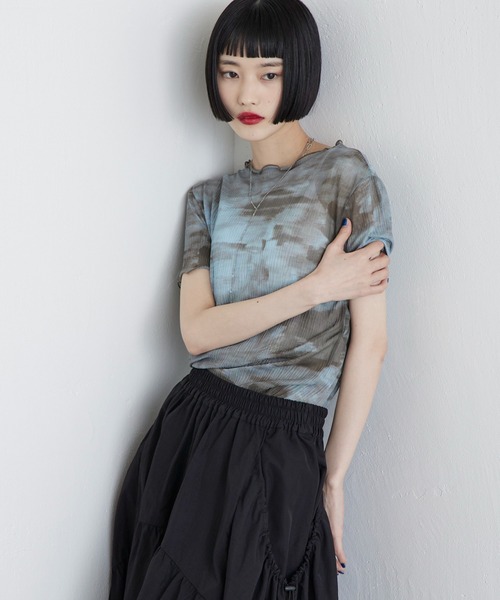 Lui's（ルイス）の「プリーツシアートップス（Tシャツ/カットソー・レディース・ライトグレー/チャコールグレー/ブルー・FREE）」の21枚目の写真