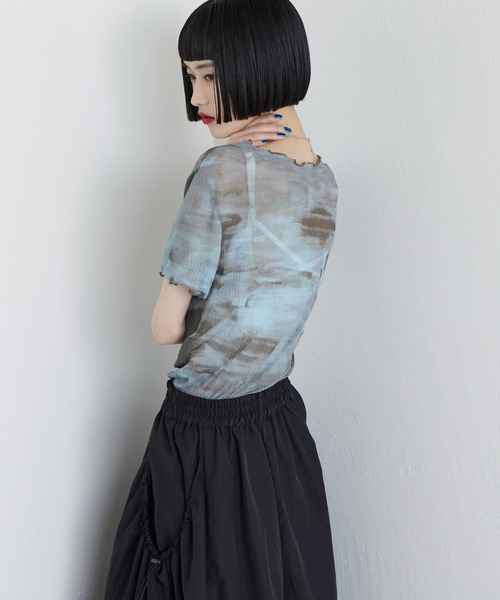 Lui's（ルイス）の「プリーツシアートップス（Tシャツ/カットソー・レディース・ライトグレー/チャコールグレー/ブルー・FREE）」の22枚目の写真