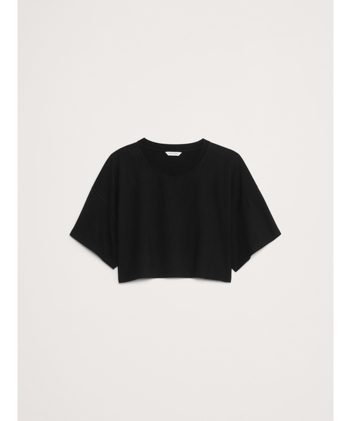 Banana Republic(バナナリパブリック)の「オーバーサイズ ライトウェイトコットン クロップドtシャツ(Tシャツ/カットソー・レディース・ブラック/マルチ/ライトベージュ・S/L/M/XS)」の9枚目の写真