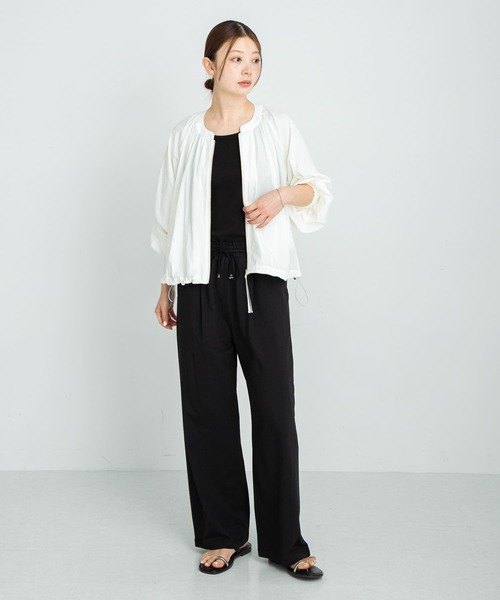 URBAN RESEARCH Sonny Label(アーバンリサーチサニーレーベル)の「ライトシアーノーカラーブルゾン(ブルゾン・レディース・ライトグレー/ライトカーキ/オフホワイト・FREE)」の9枚目の写真