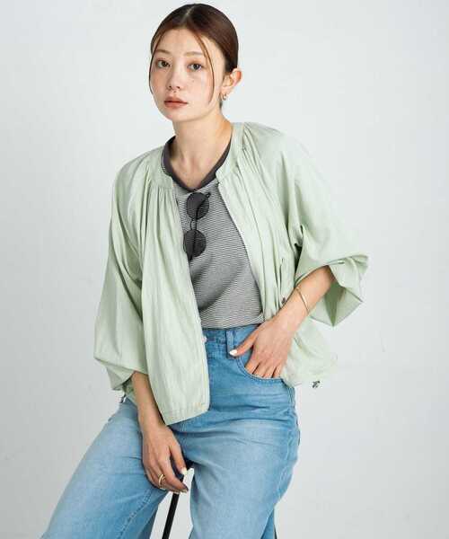 URBAN RESEARCH Sonny Label シアー ブルゾン ネイビー URBAN RESEARCH Sonny Label ブルゾン アウター ノーカラー