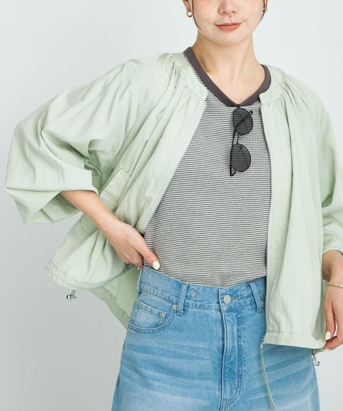 URBAN RESEARCH Sonny Label(アーバンリサーチサニーレーベル)の「ライトシアーノーカラーブルゾン(ブルゾン・レディース・ライトグレー/ライトカーキ/オフホワイト・FREE)」の12枚目の写真