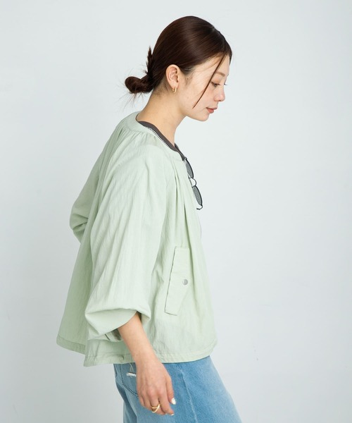URBAN RESEARCH Sonny Label(アーバンリサーチサニーレーベル)の「ライトシアーノーカラーブルゾン(ブルゾン・レディース・ライトグレー/ライトカーキ/オフホワイト・FREE)」の14枚目の写真