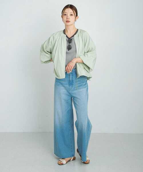 URBAN RESEARCH Sonny Label(アーバンリサーチサニーレーベル)の「ライトシアーノーカラーブルゾン(ブルゾン・レディース・ライトグレー/ライトカーキ/オフホワイト・FREE)」の15枚目の写真
