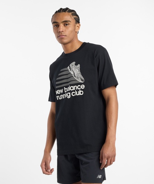 NEW BALANCE(ニューバランス)の「Athletics Running Club ショートスリーブTシャツ(Tシャツ/カットソー・メンズ・ブラック/ブルー・XX-LARGE/X-LARGE/LARGE/MEDIUM/SMALL)」の1枚目の写真