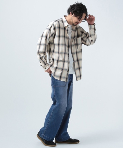 BAYFLOW(ベイフロー)の「【接触冷感・ストレッチ】クールタッチワイドセーラーデニムパンツ(デニムパンツ・メンズ・ダークブルー/ライトブルー・MEDIUM/LARGE)」の6枚目の写真